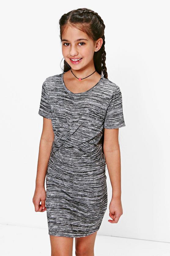 Girls Knitted Knot Front Dress